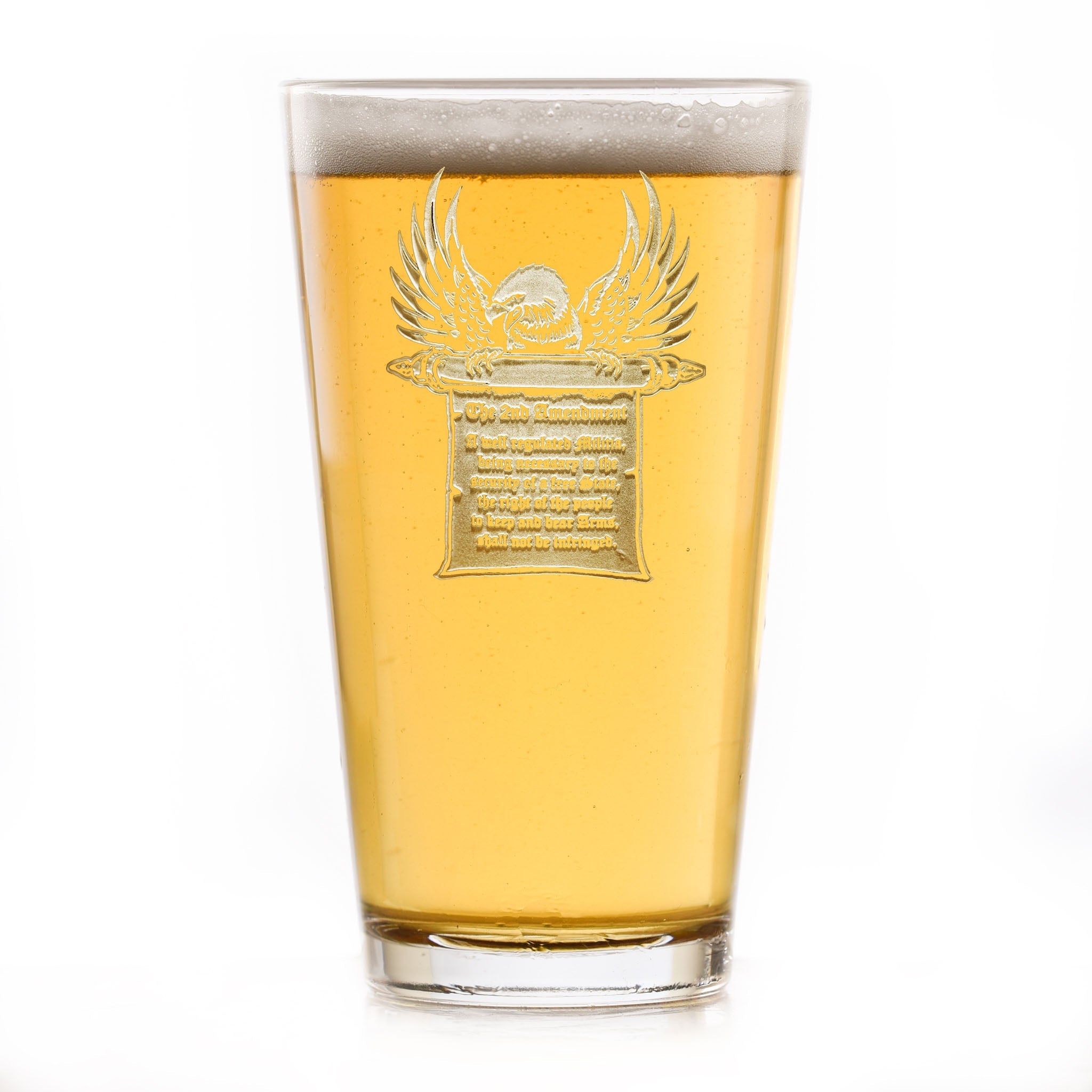 2nd Amendment Gun Rights, Pint Pub Beer Glass